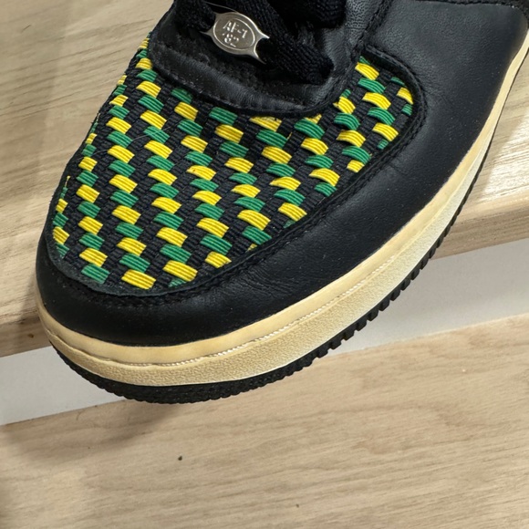 Nike Air Force 1 Low Premium Woven Black Green Yellow 2005 release Men’s Size 10 - Picture 4 of 13
